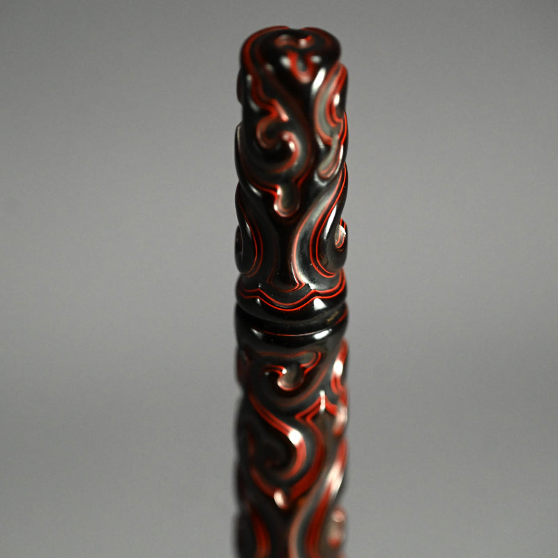 Carved Lacquer Kozutsu Incense Case by Chikusen