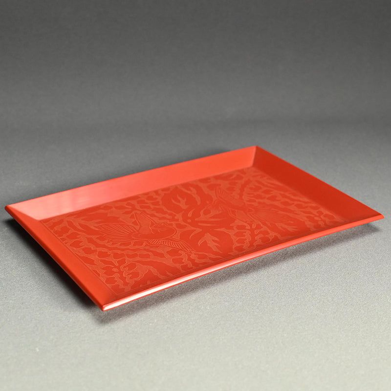 Engraved Cinnabar Lacquer Kikyoku Sencha Tea Cabinet ー朱毛彫器局