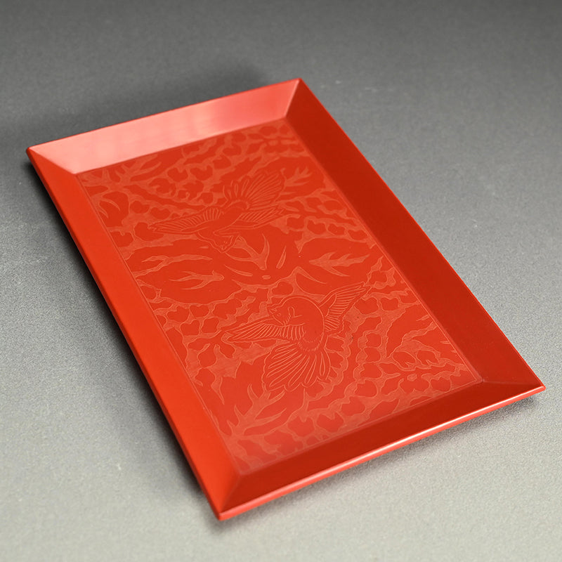 Engraved Cinnabar Lacquer Kikyoku Sencha Tea Cabinet ー朱毛彫器局