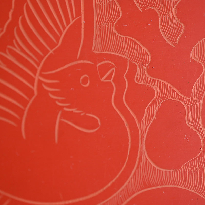 Engraved Cinnabar Lacquer Kikyoku Sencha Tea Cabinet ー朱毛彫器局