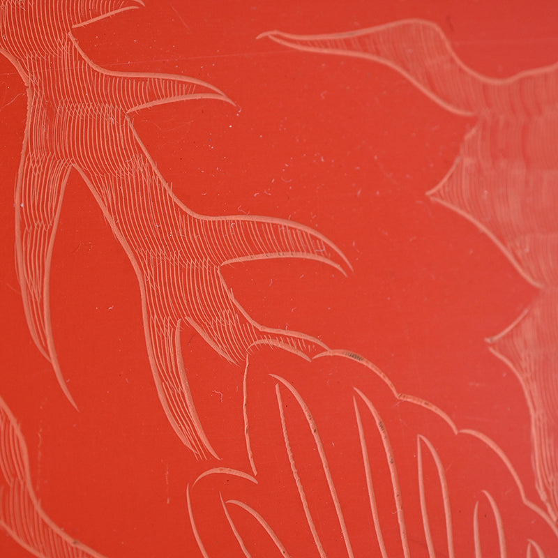 Engraved Cinnabar Lacquer Kikyoku Sencha Tea Cabinet ー朱毛彫器局