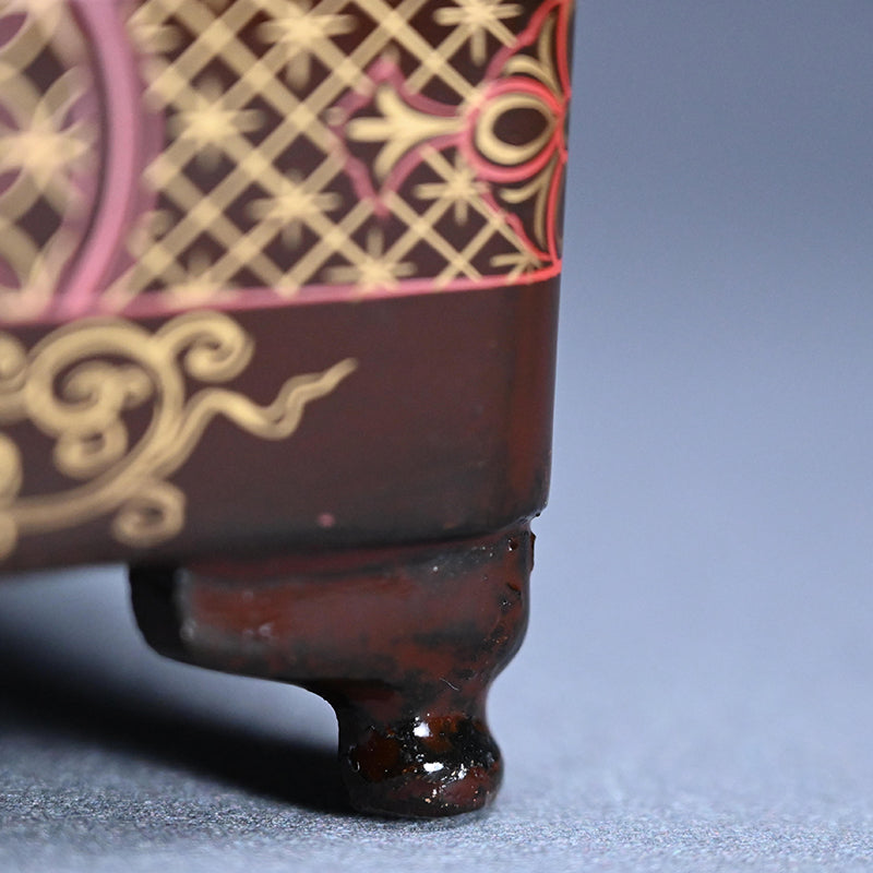 Toyoraku Yaki Lacquered Ceramic Jubako Stacking Box ー豊楽焼重箱