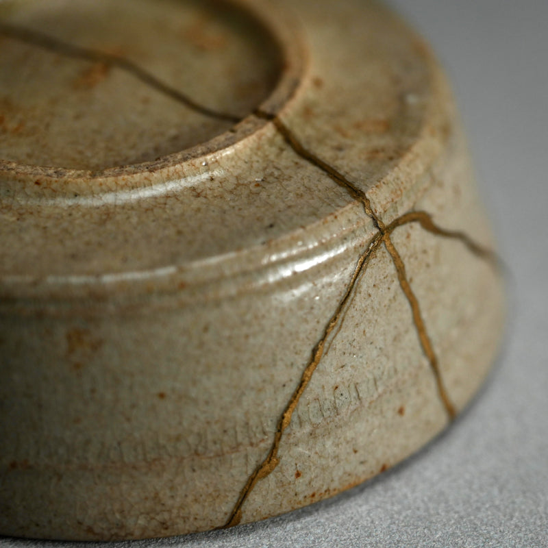 5 pc. Antique Japanese Boxed Oribe Bowl Set