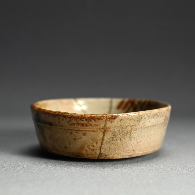 5 pc. Antique Japanese Boxed Oribe Bowl Set