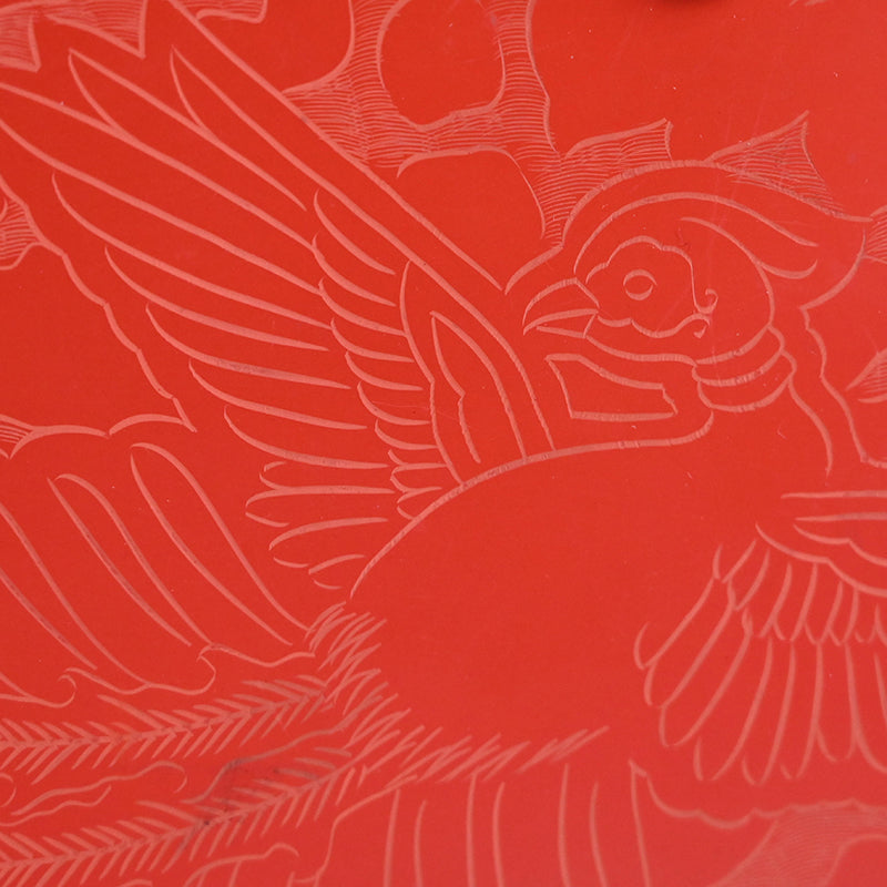 Engraved Cinnabar Lacquer Kikyoku Sencha Tea Cabinet ー朱毛彫器局