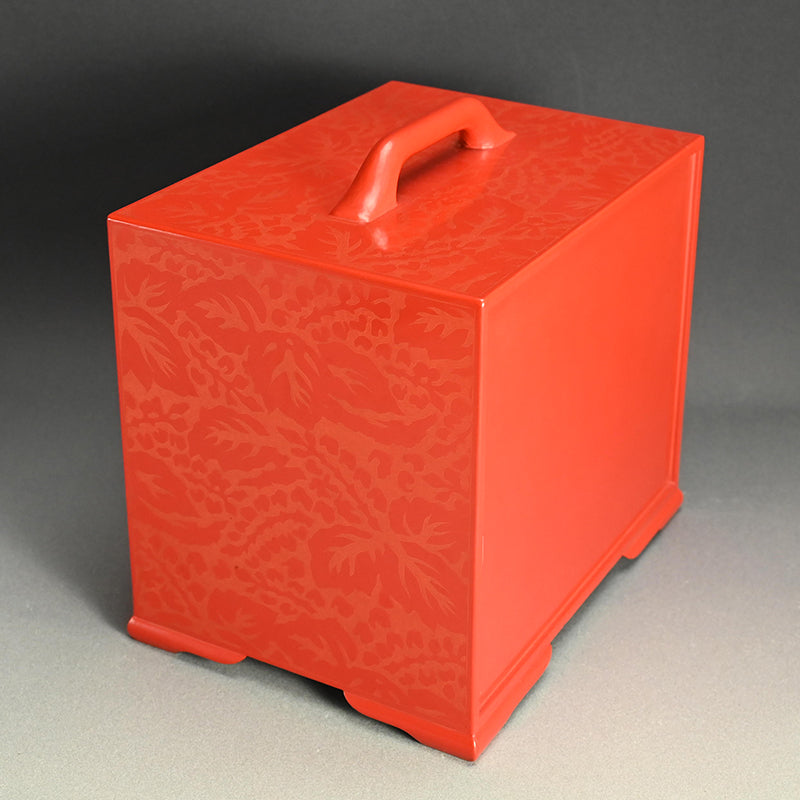 Engraved Cinnabar Lacquer Kikyoku Sencha Tea Cabinet ー朱毛彫器局