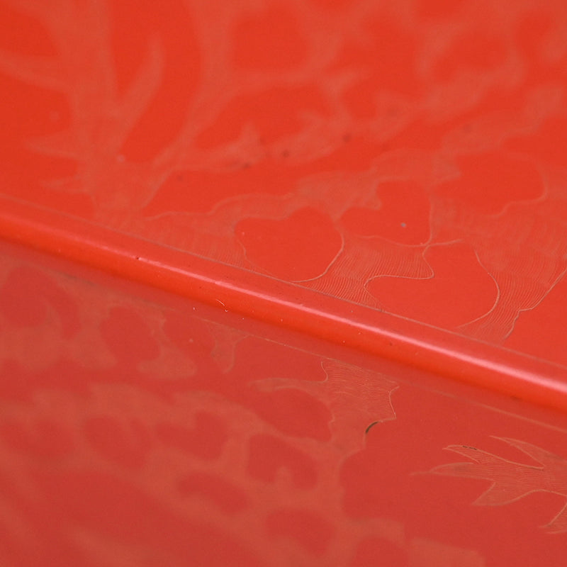 Engraved Cinnabar Lacquer Kikyoku Sencha Tea Cabinet ー朱毛彫器局