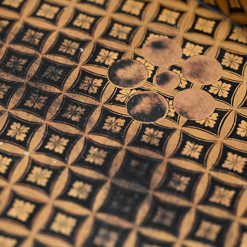 17th c. Tri-legged Antique Japanese Lacquer Tray with Gold Design ー時代蒔絵香盆