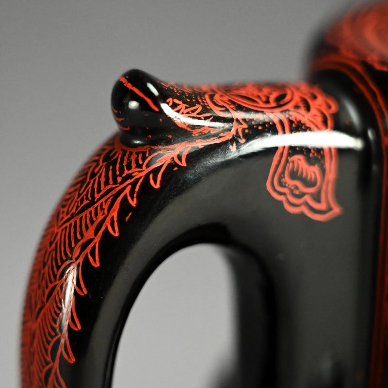Antique Japanese Kinma Lacquered Choshi Pot ー木製 銚子