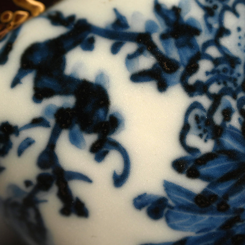 Gold-Lacquered Peach-Shaped Porcelain Container