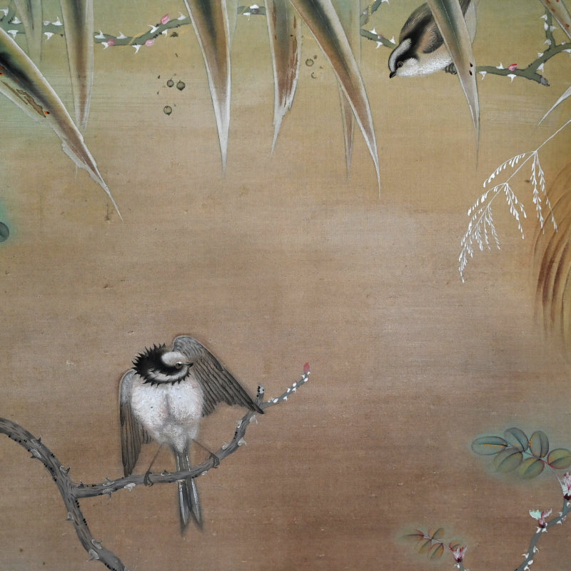 Birds visiting a pond ー上原 月卿