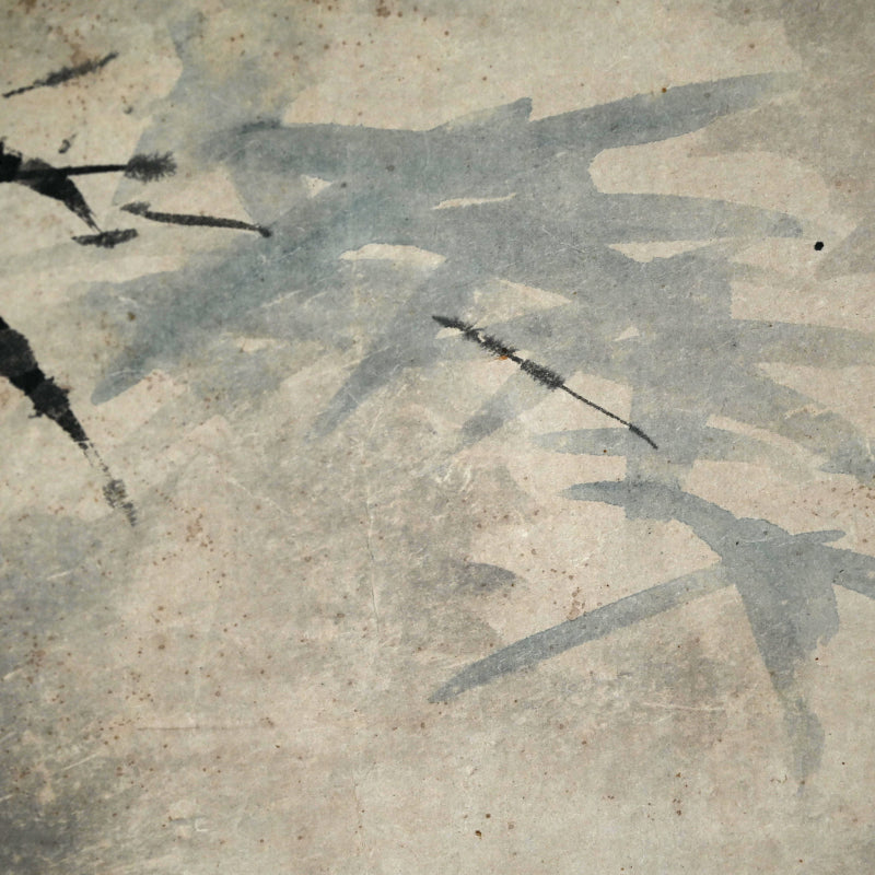 Ancient Ink Painting of Egrets in Snow