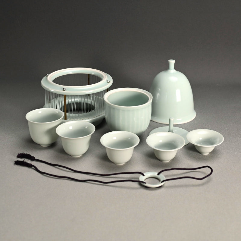 Sencha Porcelain Tea Cup Set ー八木 明 “蓋物付 煎茶碗”