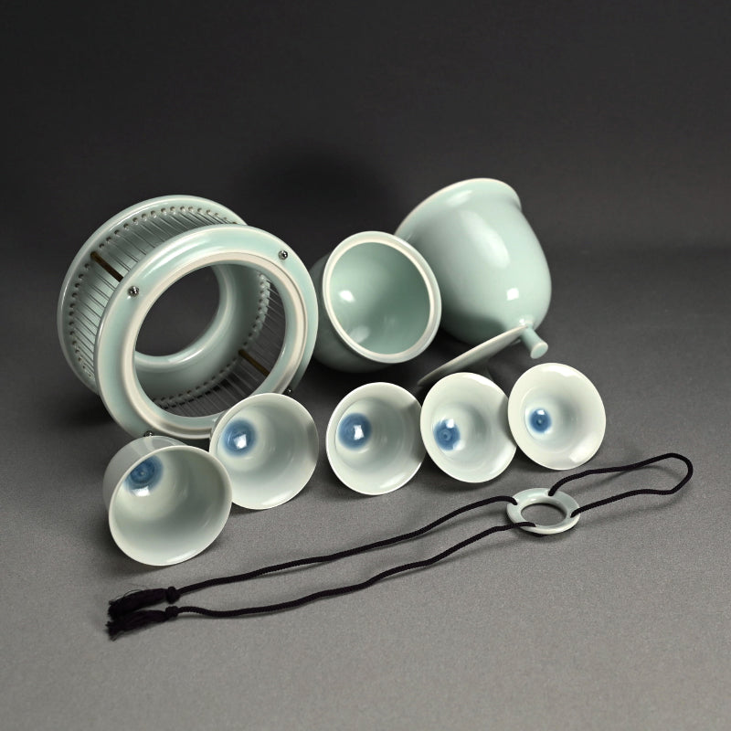 Sencha Porcelain Tea Cup Set ー八木 明 “蓋物付 煎茶碗”
