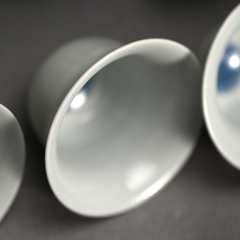 Sencha Porcelain Tea Cup Set ー八木 明 “蓋物付 煎茶碗”