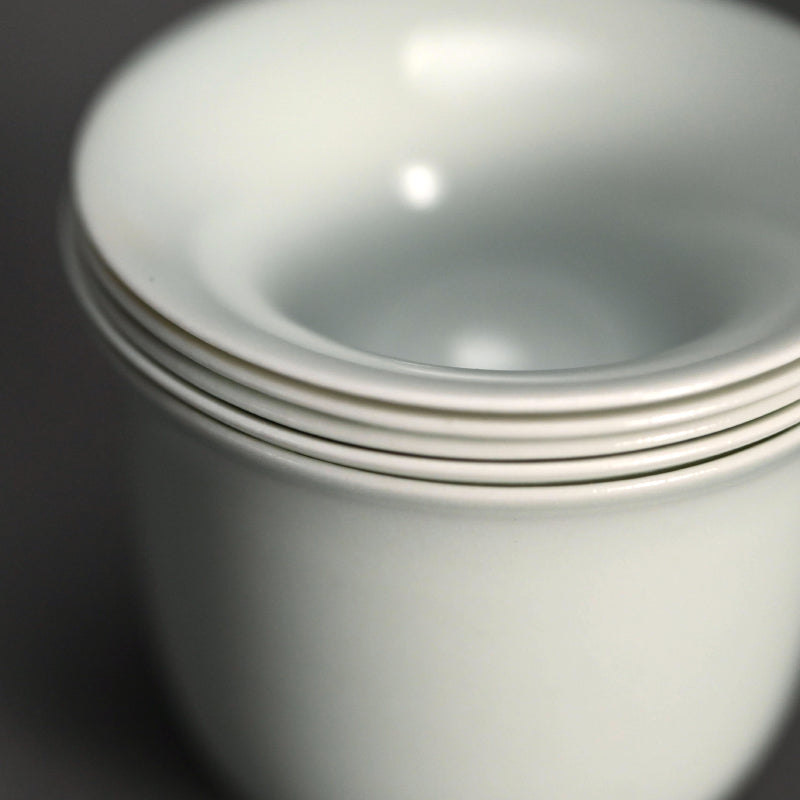 Sencha Porcelain Tea Cup Set ー八木 明 “蓋物付 煎茶碗”