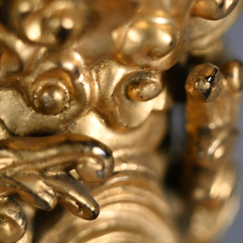 Buddhist Koro Incense Burner w/ Gilded Wooden Stand