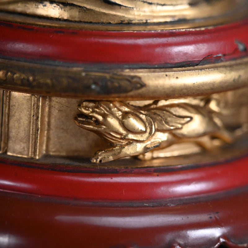 Buddhist Koro Incense Burner w/ Gilded Wooden Stand