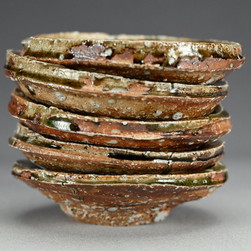Set of 5 dishes ー村越 琢磨 “灰釉 あわび皿”