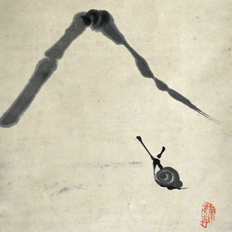 Snail Climbing Mt. Fuji Zen Painting ー山岡 鐵舟