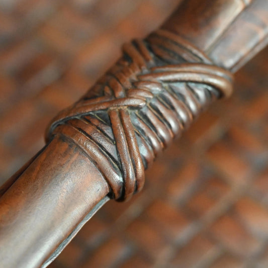 Edo p. Wood Tray Carved in the Shape of a Torn Basket