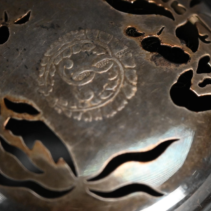 Kenzan Style Black Raku Koro Censer with Silver Lid ー乾山楽焼 香炉