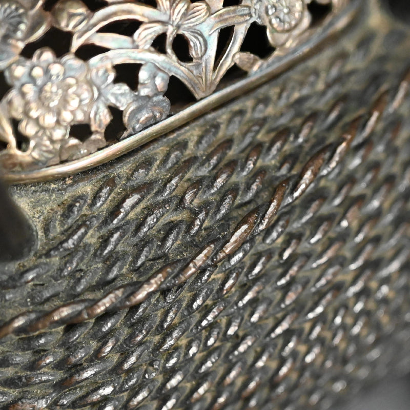 Antique, Bronze and Silver Koro Inense Burner, Ito-maki ー糸巻香炉
