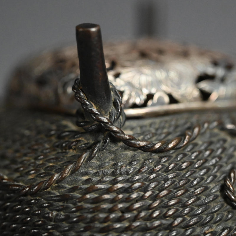 Antique, Bronze and Silver Koro Inense Burner, Ito-maki ー糸巻香炉