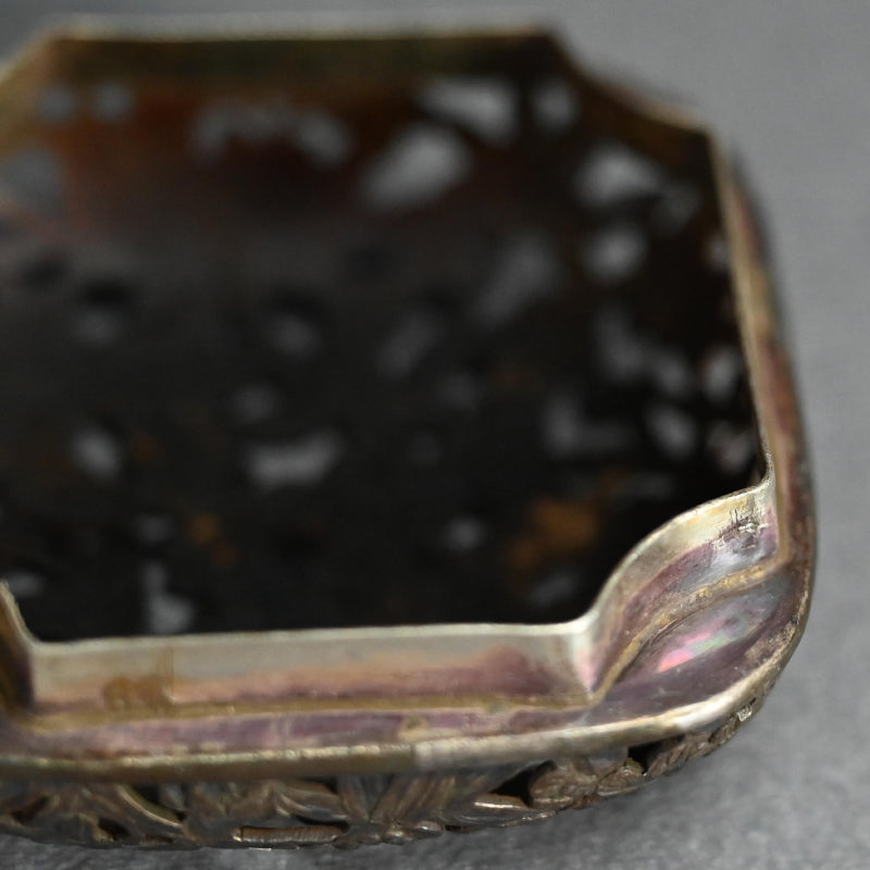 Antique, Bronze and Silver Koro Inense Burner, Ito-maki ー糸巻香炉