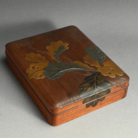 Antique Japanese Kiji-Maki-e Lacquer Suzuri Bako Writing Box