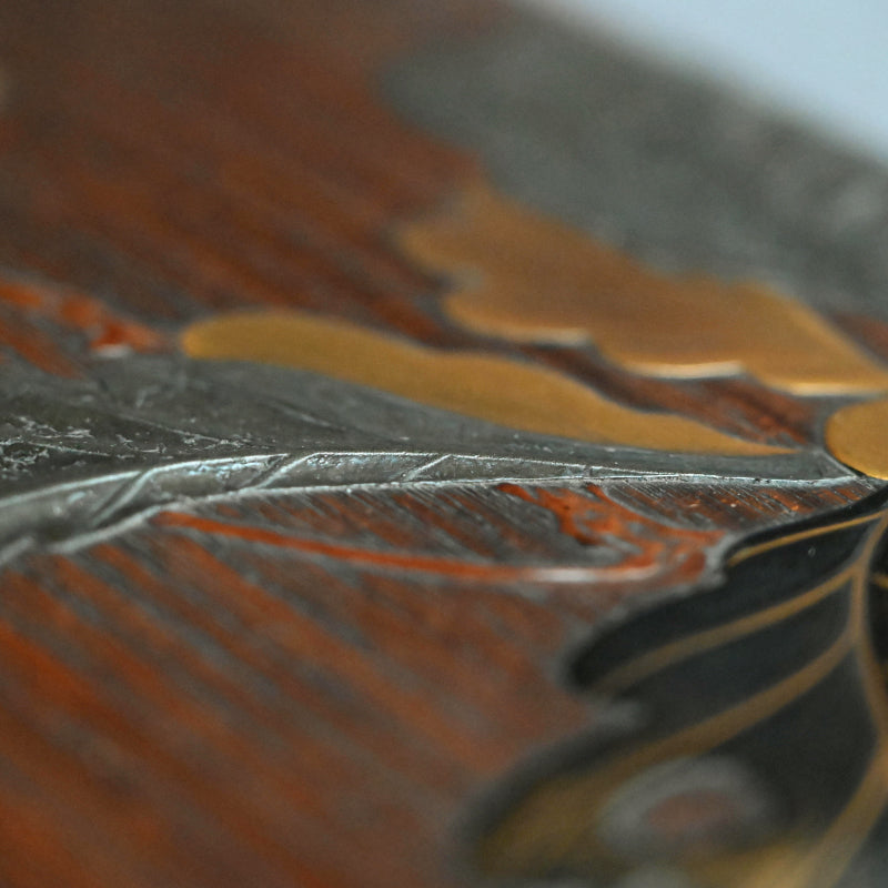 Antique Japanese Kiji-Maki-e Lacquer Suzuri Bako Writing Box