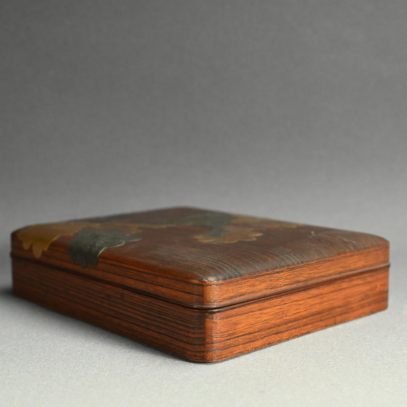 Antique Japanese Kiji-Maki-e Lacquer Suzuri Bako Writing Box