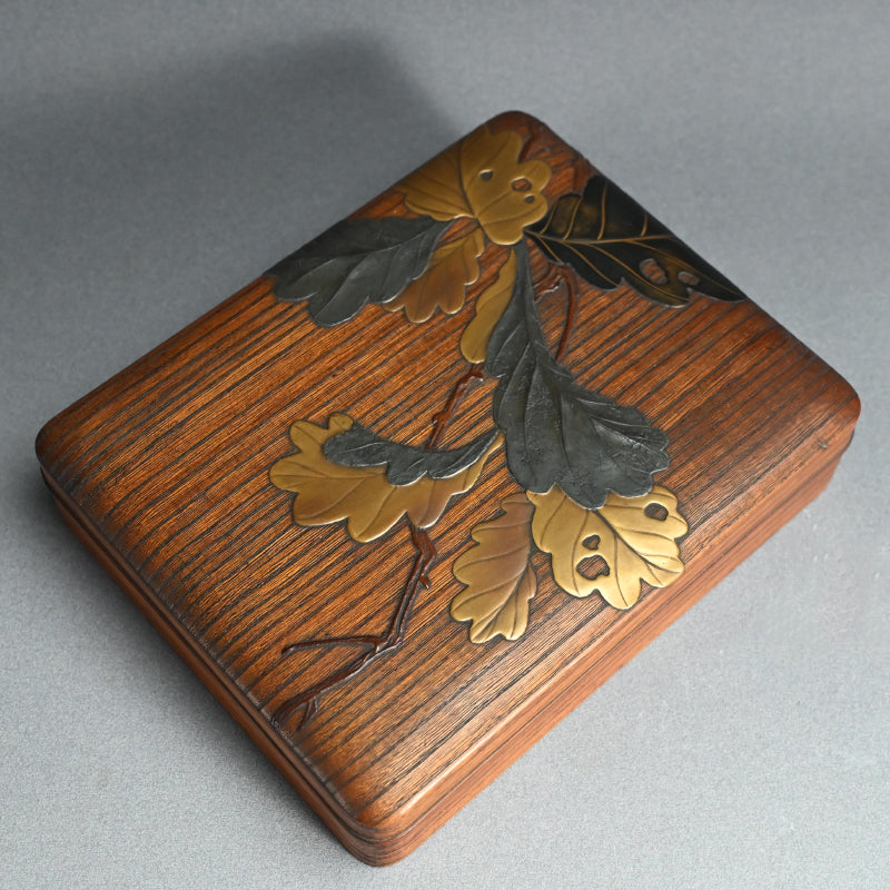 Antique Japanese Kiji-Maki-e Lacquer Suzuri Bako Writing Box