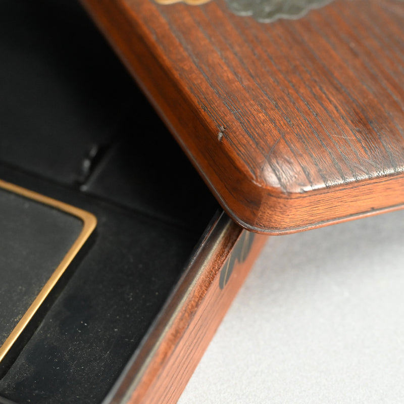 Antique Japanese Kiji-Maki-e Lacquer Suzuri Bako Writing Box