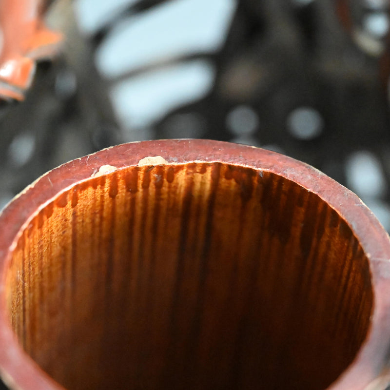 Bamboo Basket ー初代 和田 和一斎 "煤竹袋形掛花籠"