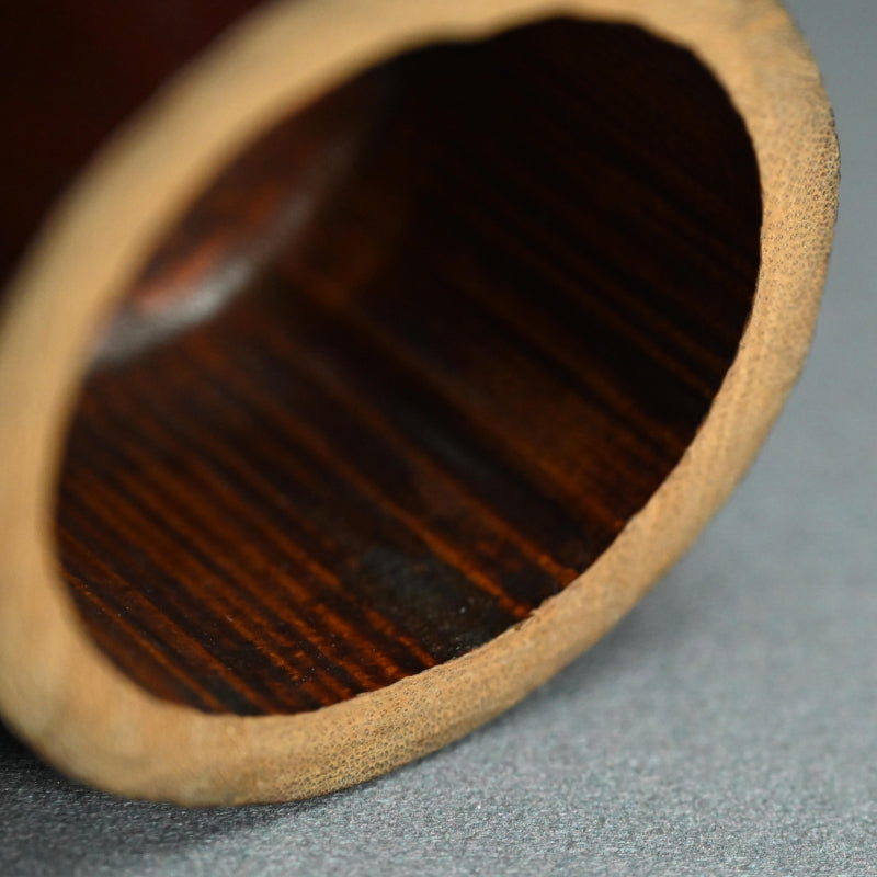 Bamboo Basket ー初代 和田 和一斎 "煤竹袋形掛花籠"