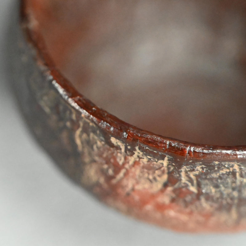 Antique Japanese Ikkan-bari Dry-Lacquer Chawan Tea Bowl