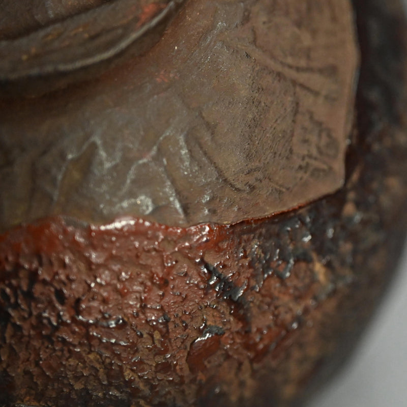 Antique Japanese Ikkan-bari Dry-Lacquer Chawan Tea Bowl
