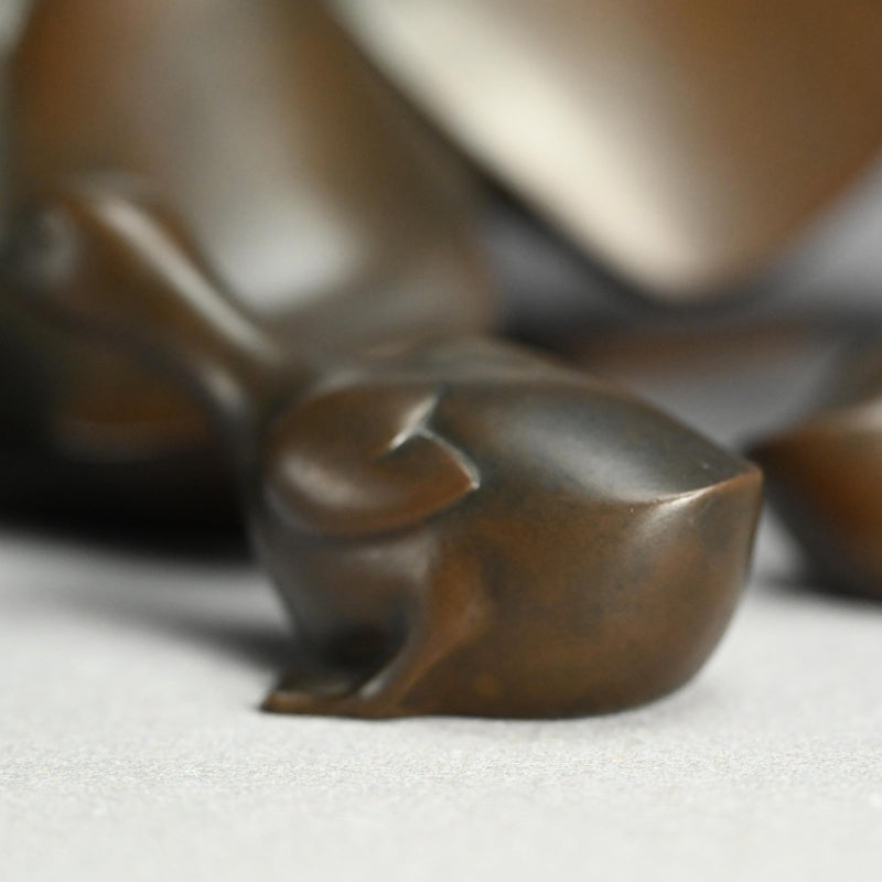 Bronze Duck family by Imperial Artist ー津田 信夫 "愛憐庇護"