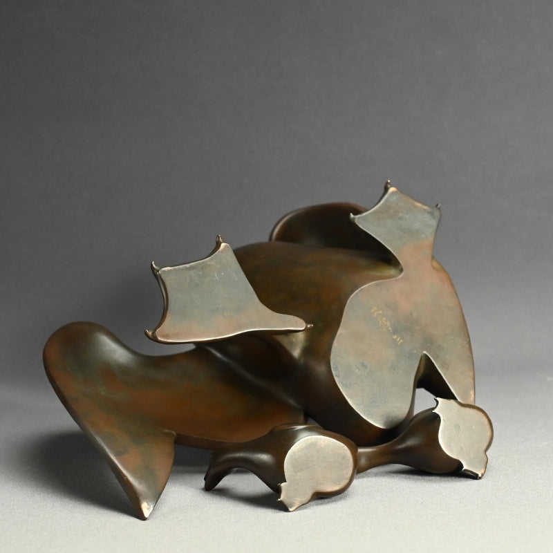 Bronze Duck family by Imperial Artist ー津田 信夫 "愛憐庇護"