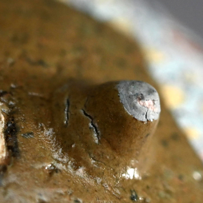 Katakuchi Inlayed Basin by important artist ー岸 映子 “彩石象嵌器”