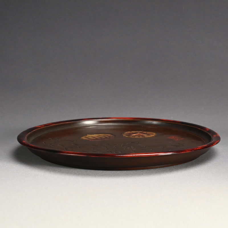 Wooden Tray by Yabe Takayoshi and Shimizu Hian ー矢部 高義(犀洲), 清水 比庵