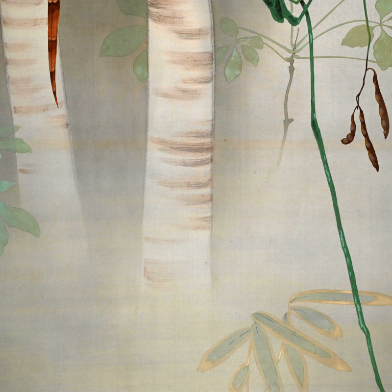 Pair Large Antique Floral Scrolls ー白山 春邦