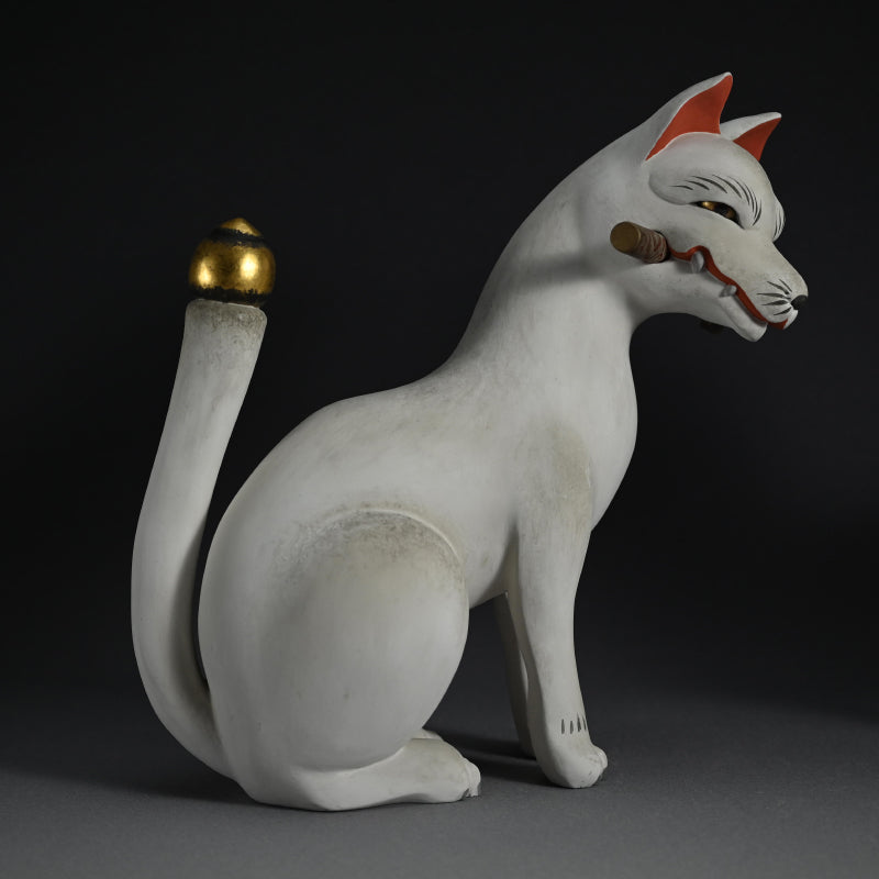 Pair of Edo period Inari Kitsune Fox Guardians