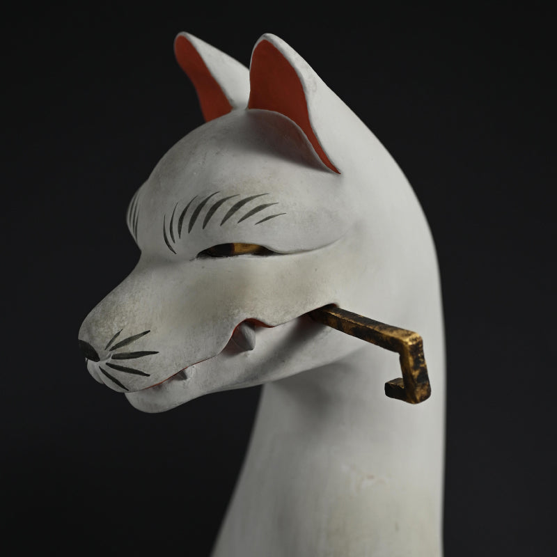 Pair of Edo period Inari Kitsune Fox Guardians