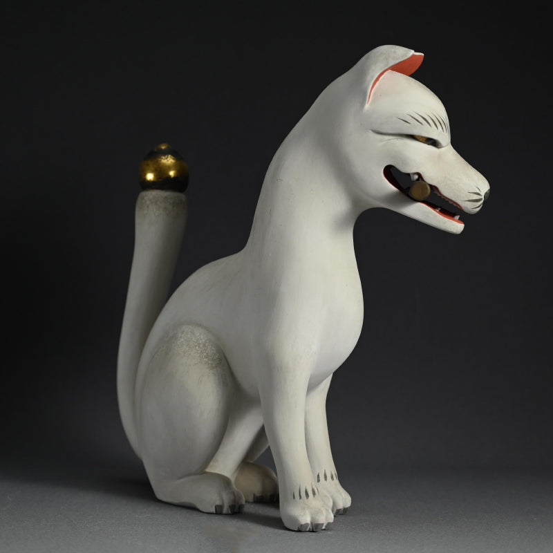 Pair of Edo period Inari Kitsune Fox Guardians