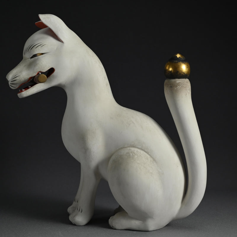 Pair of Edo period Inari Kitsune Fox Guardians