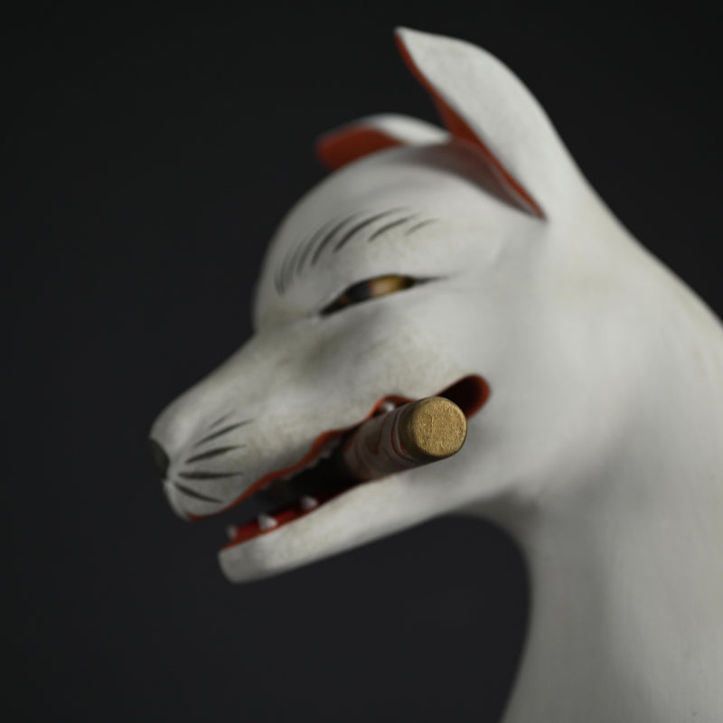 Pair of Edo period Inari Kitsune Fox Guardians