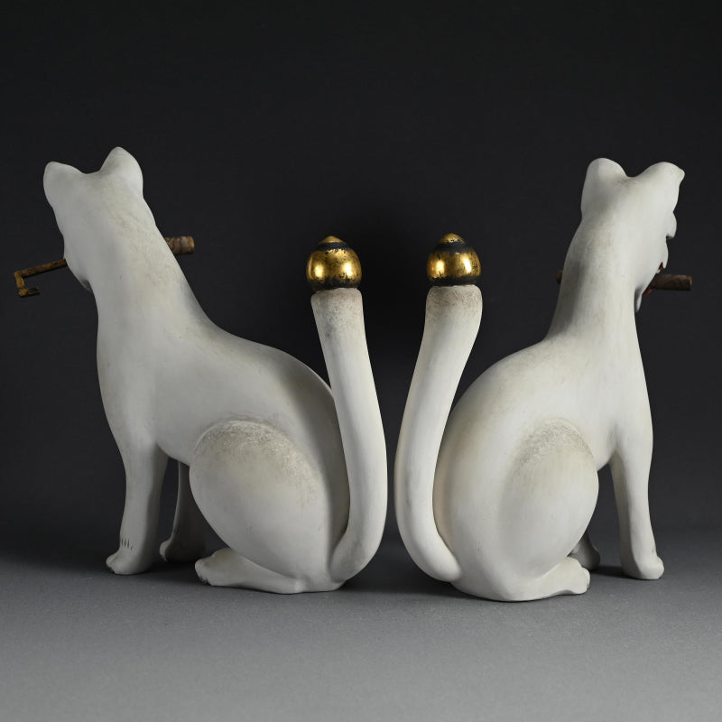Pair of Edo period Inari Kitsune Fox Guardians