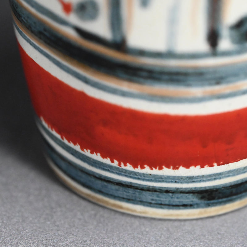 Mid-century Vase ー清水 六兵衛 “藍彩泉文四方花瓶”